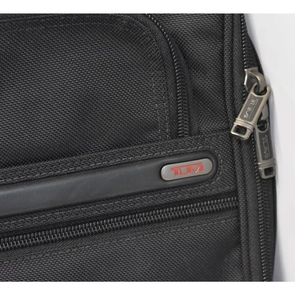 TUMI Padded 15' Laptop Files Soft Briefcase Leather Handles and Multi Pockets